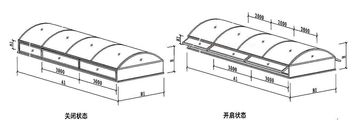 （圆拱型）采光排烟天窗